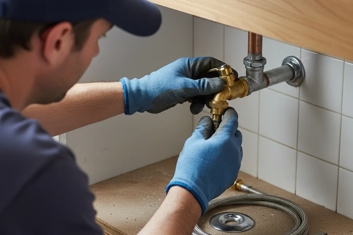 Shutoff valve and fitting work during Faucet and Fixture Repair in Chapin